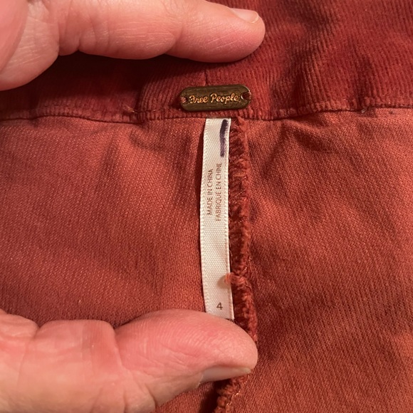 Free People Pleated Micro Mini Cord Skort in Roasted Russet - Picture 4 of 7